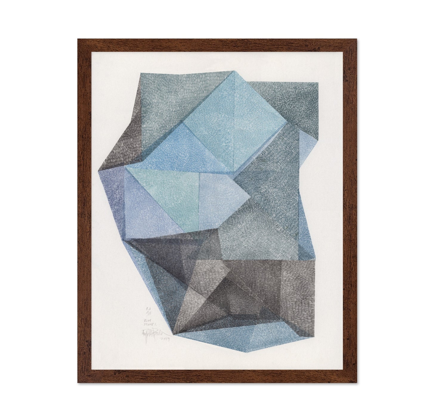 Blue Geometric Stone