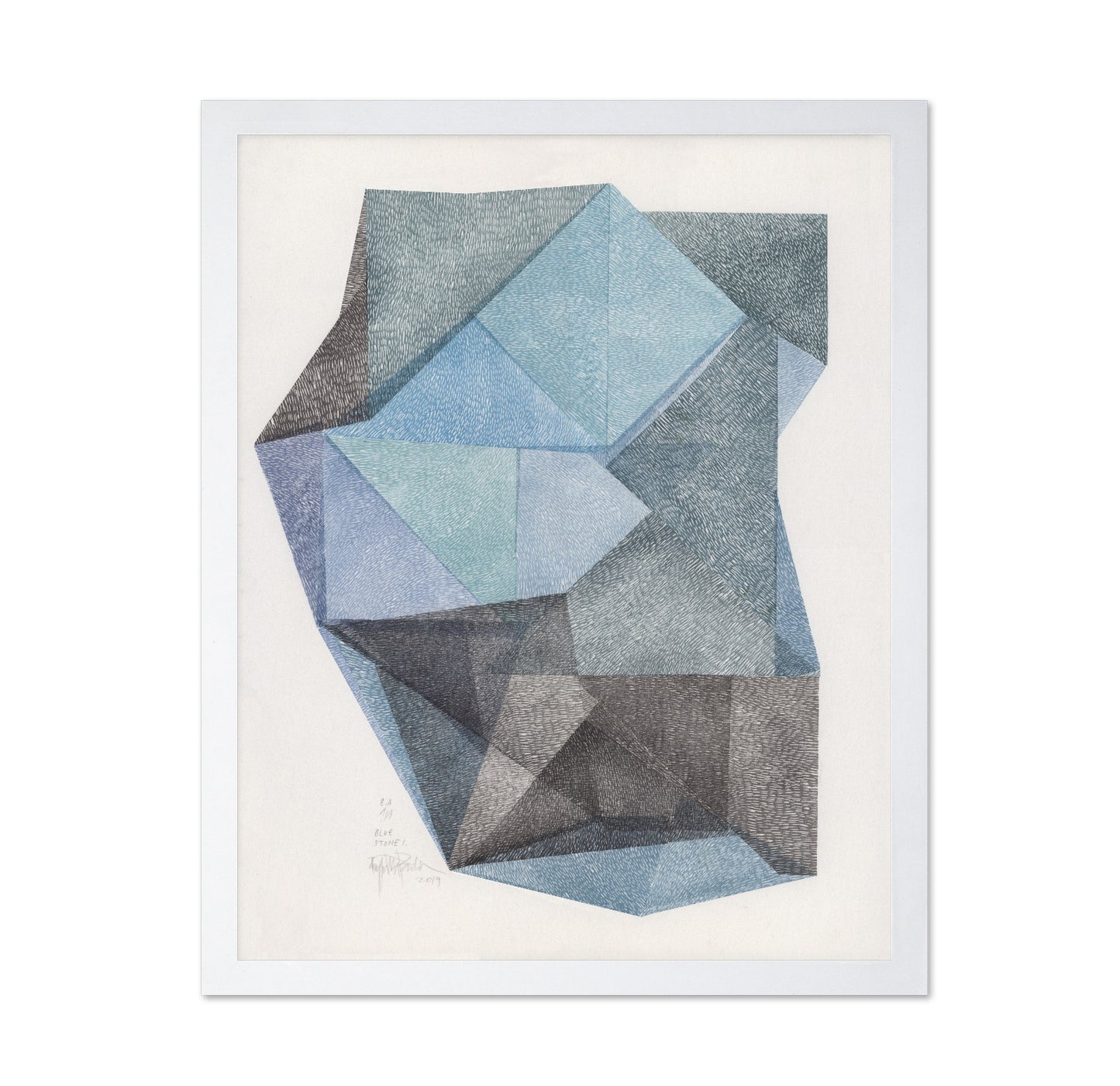 Blue Geometric Stone