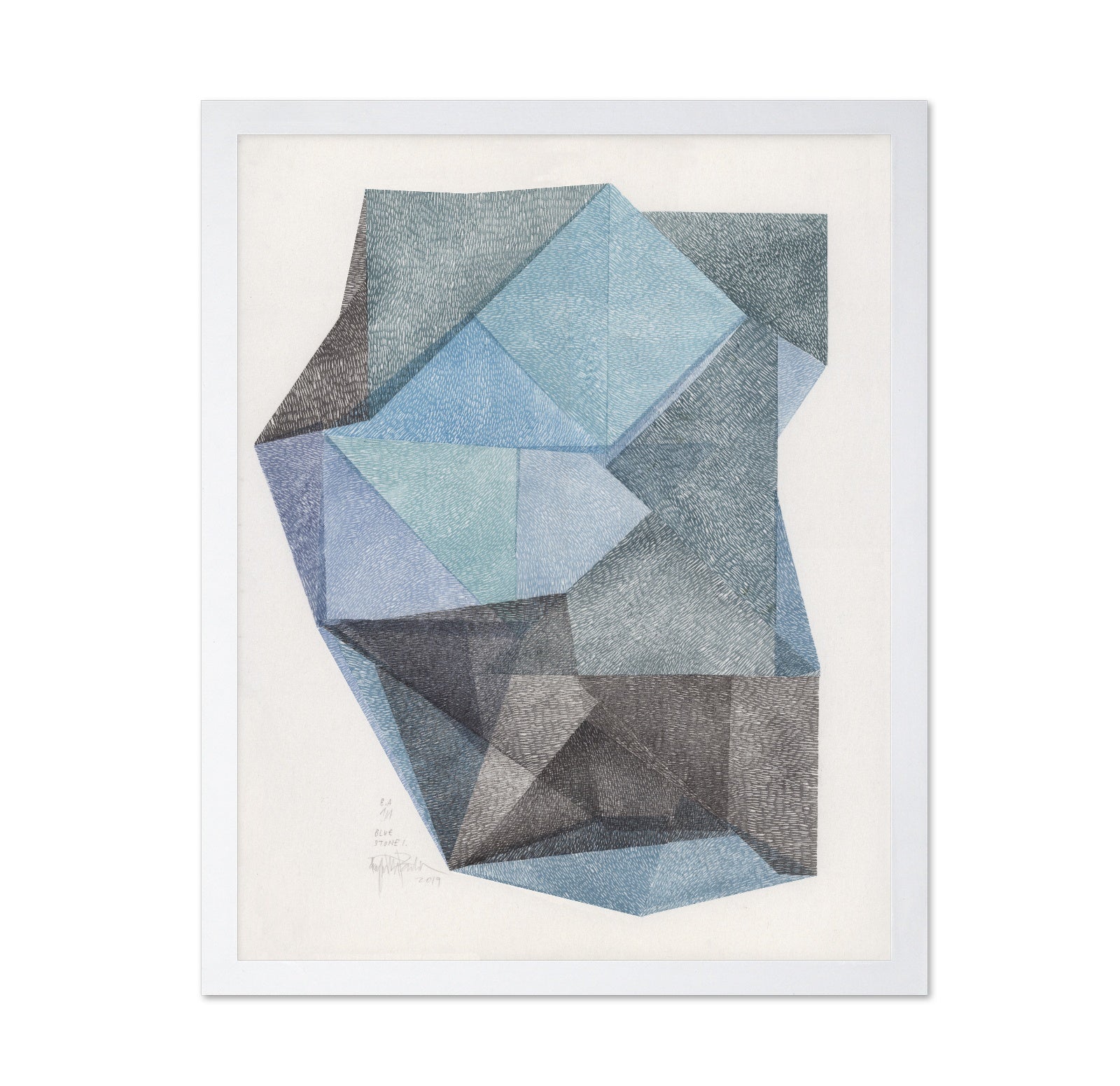 Blue Geometric Stone