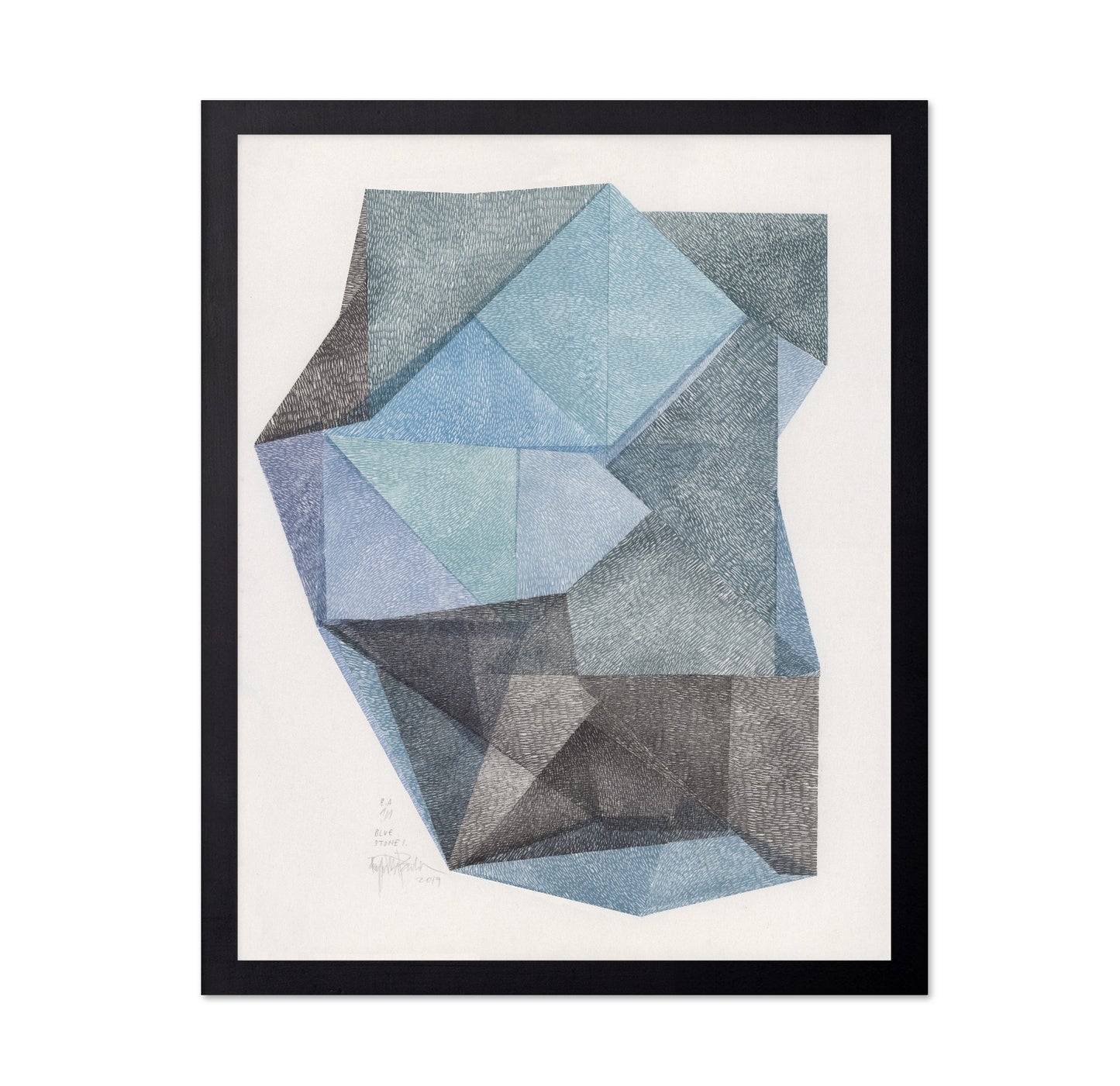 Blue Geometric Stone