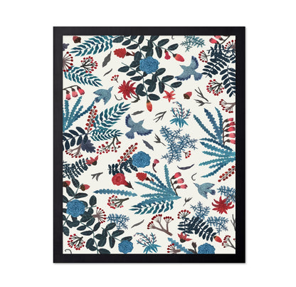 Blue Bird Floral Pattern