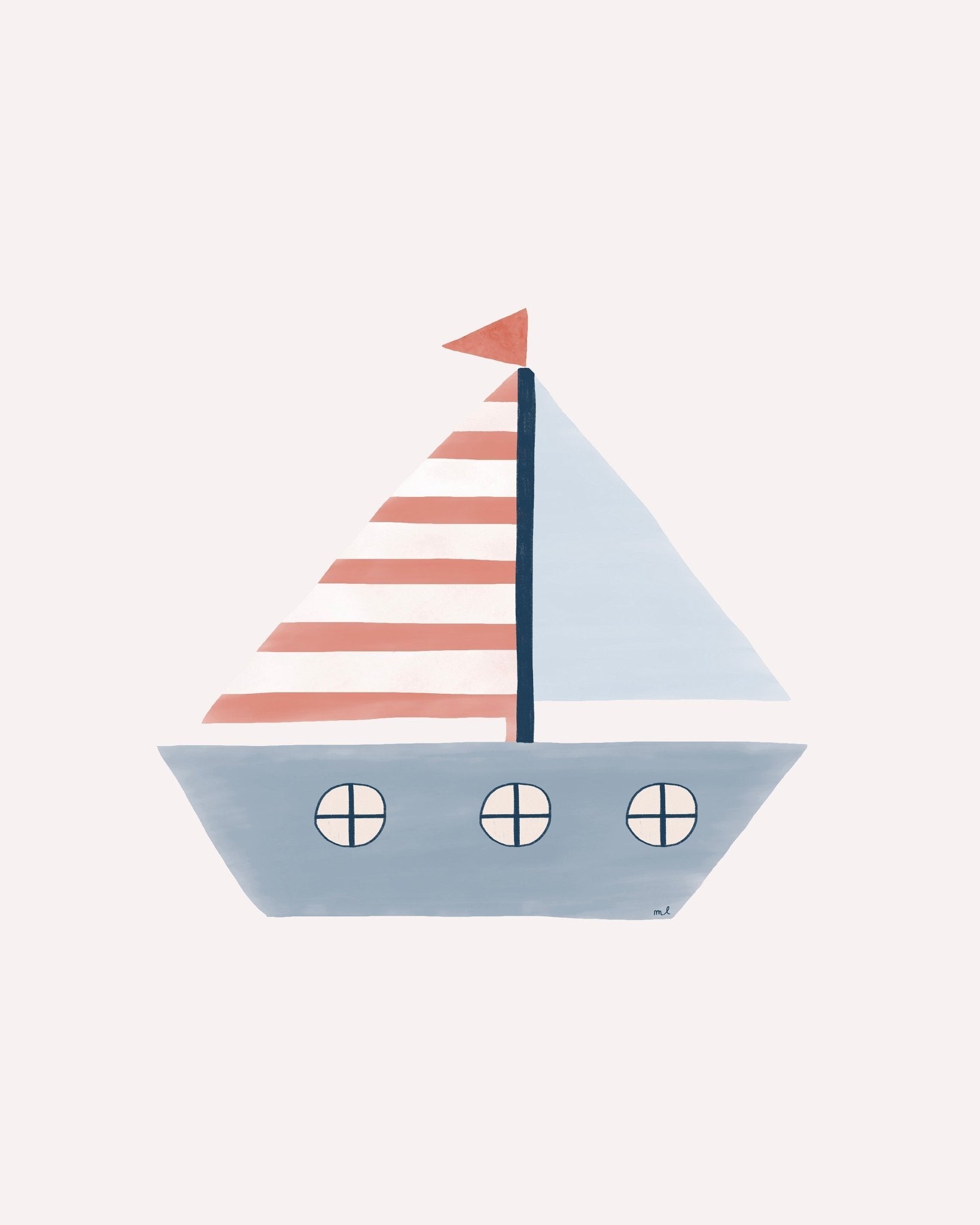 Striped Sail Boat