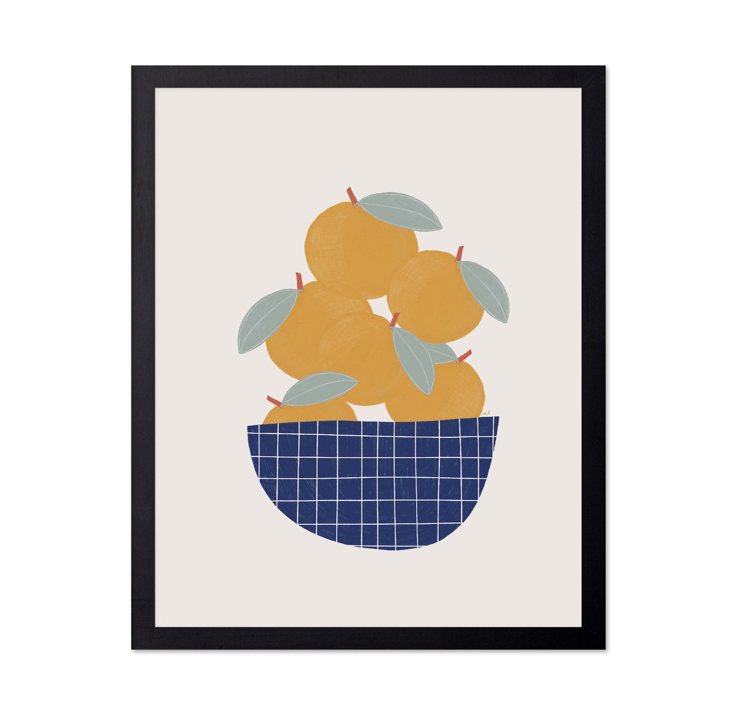 Oranges In Blue Bowl