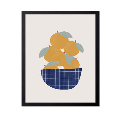 Oranges In Blue Bowl