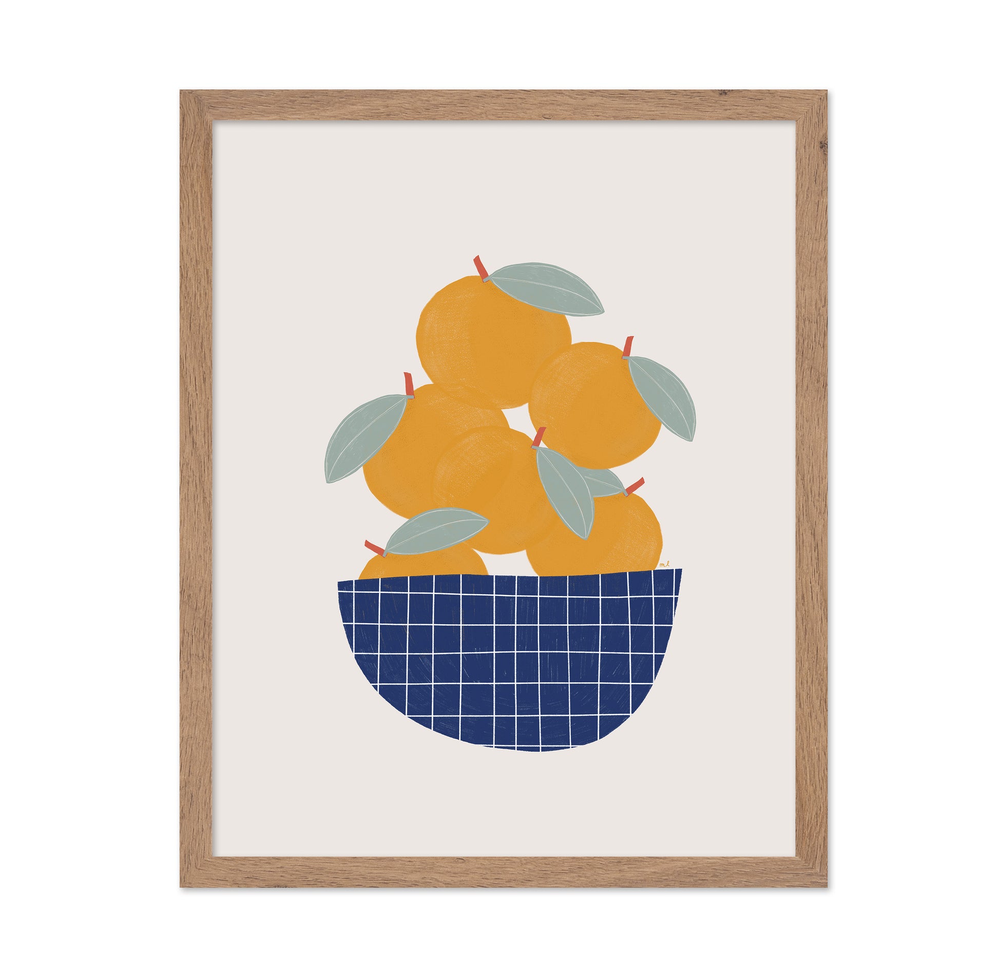 Oranges In Blue Bowl
