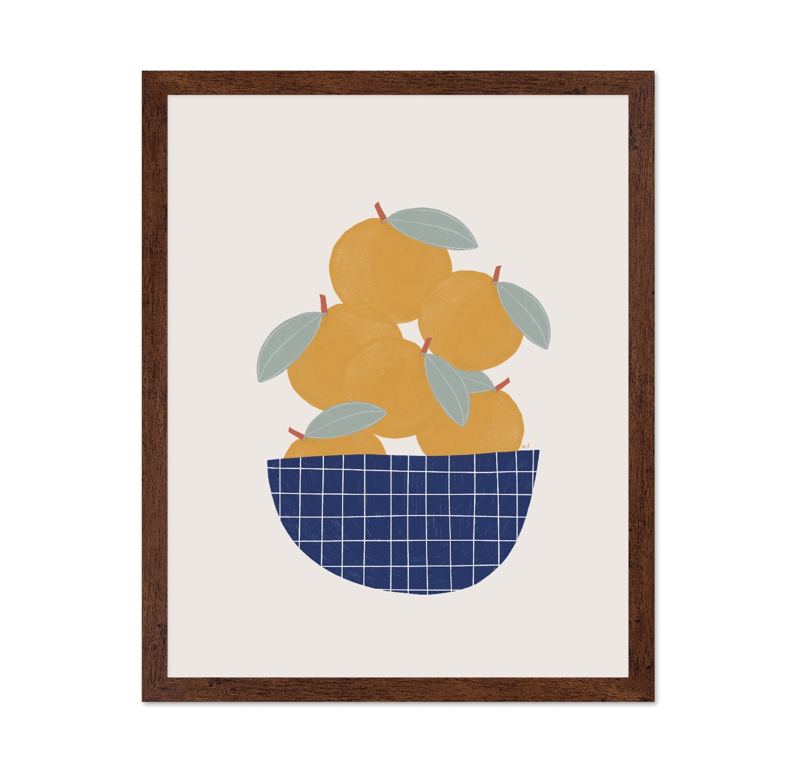 Oranges In Blue Bowl