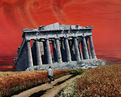 Ancient Temple Red Sky