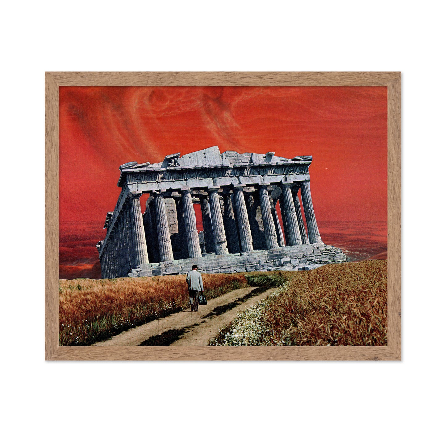 Ancient Temple Red Sky