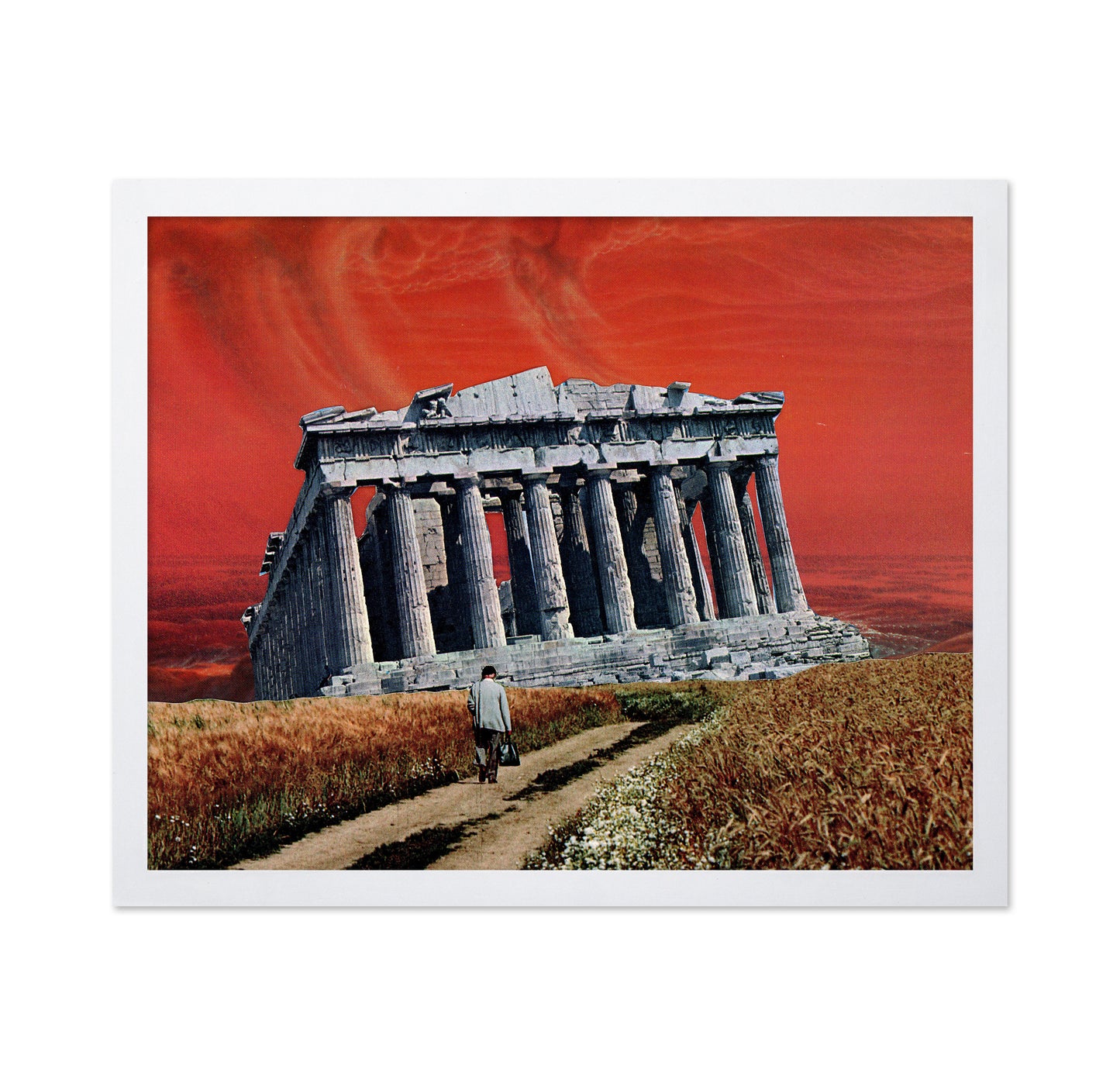 Ancient Temple Red Sky