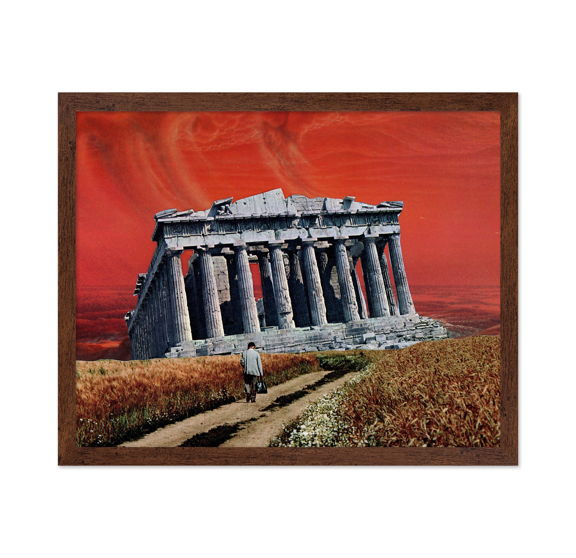 Ancient Temple Red Sky