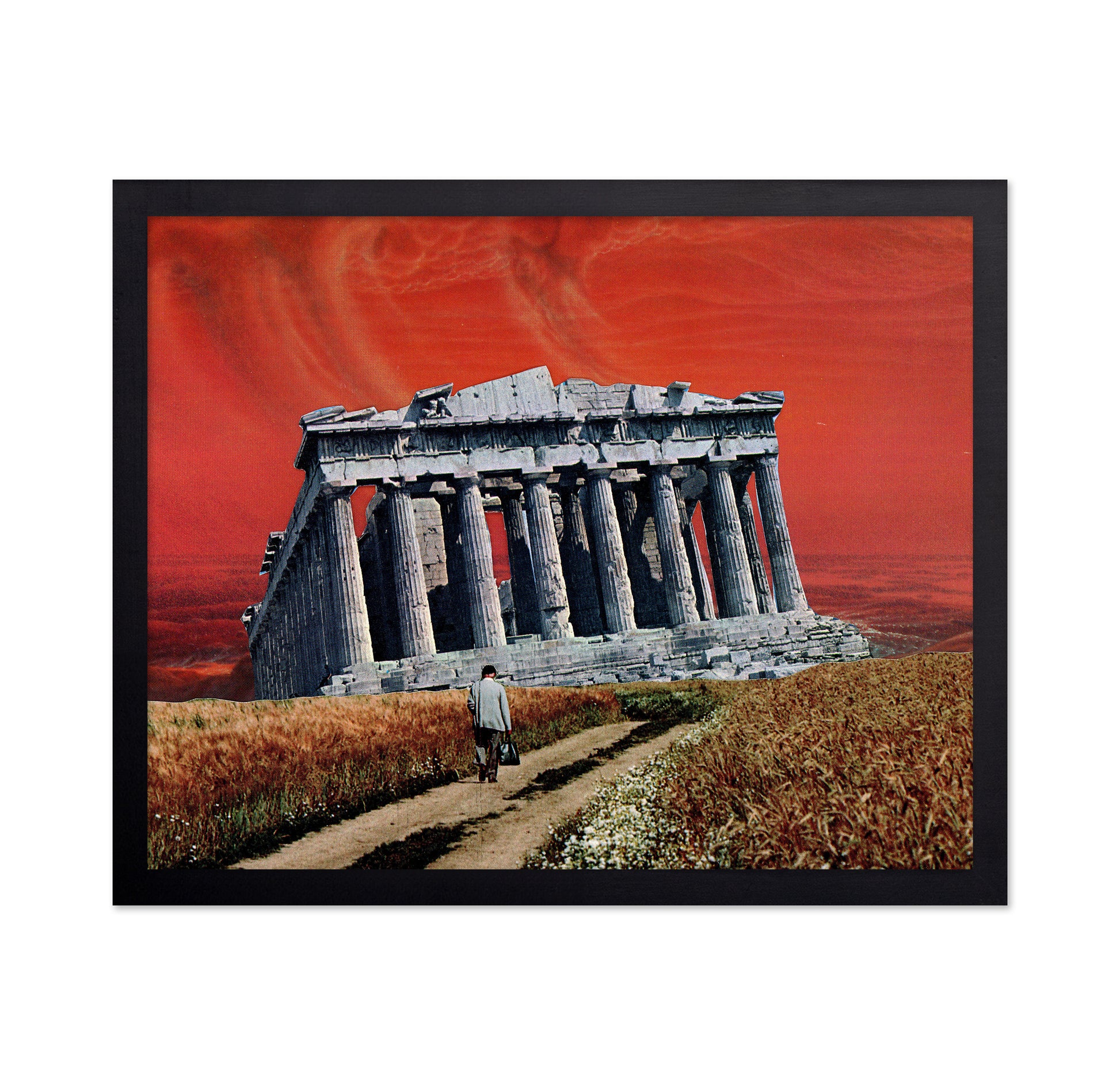 Ancient Temple Red Sky