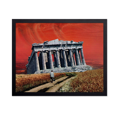 Ancient Temple Red Sky