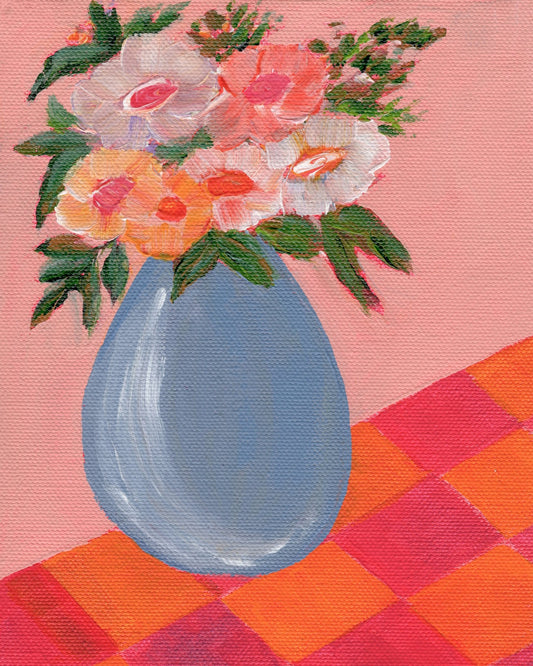 Pink Floral Vase No3