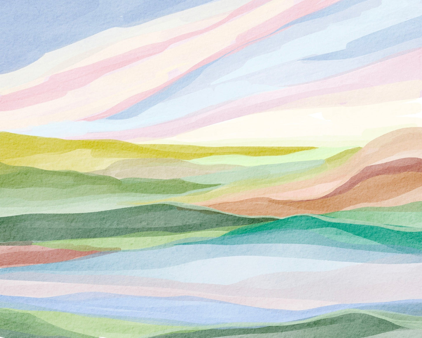 Pastel Rolling Hills No1