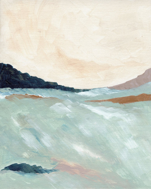 Misty Coastal Waves