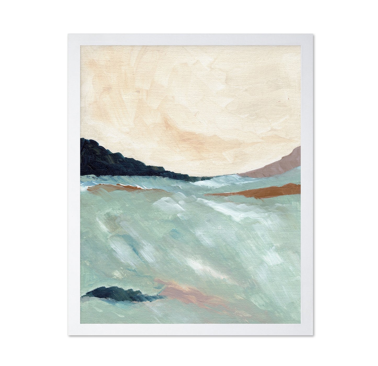 Misty Coastal Waves