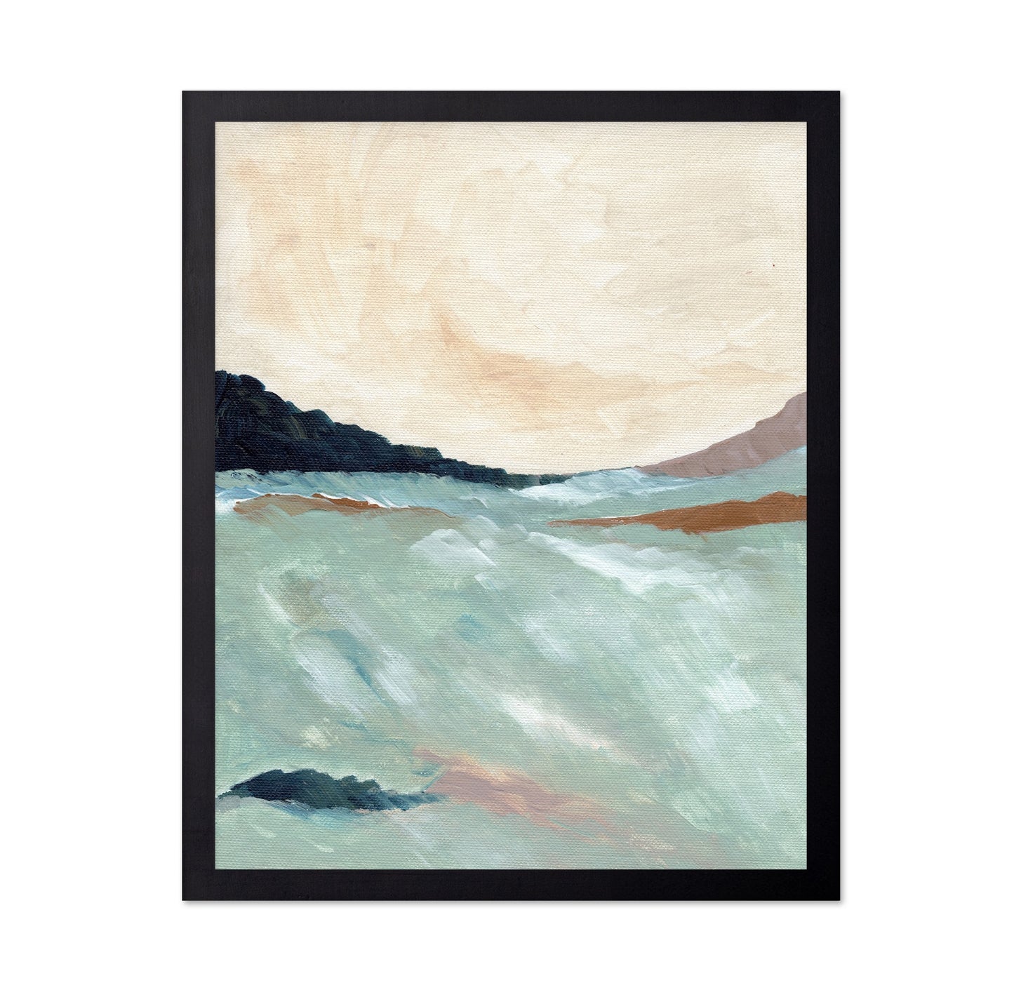 Misty Coastal Waves