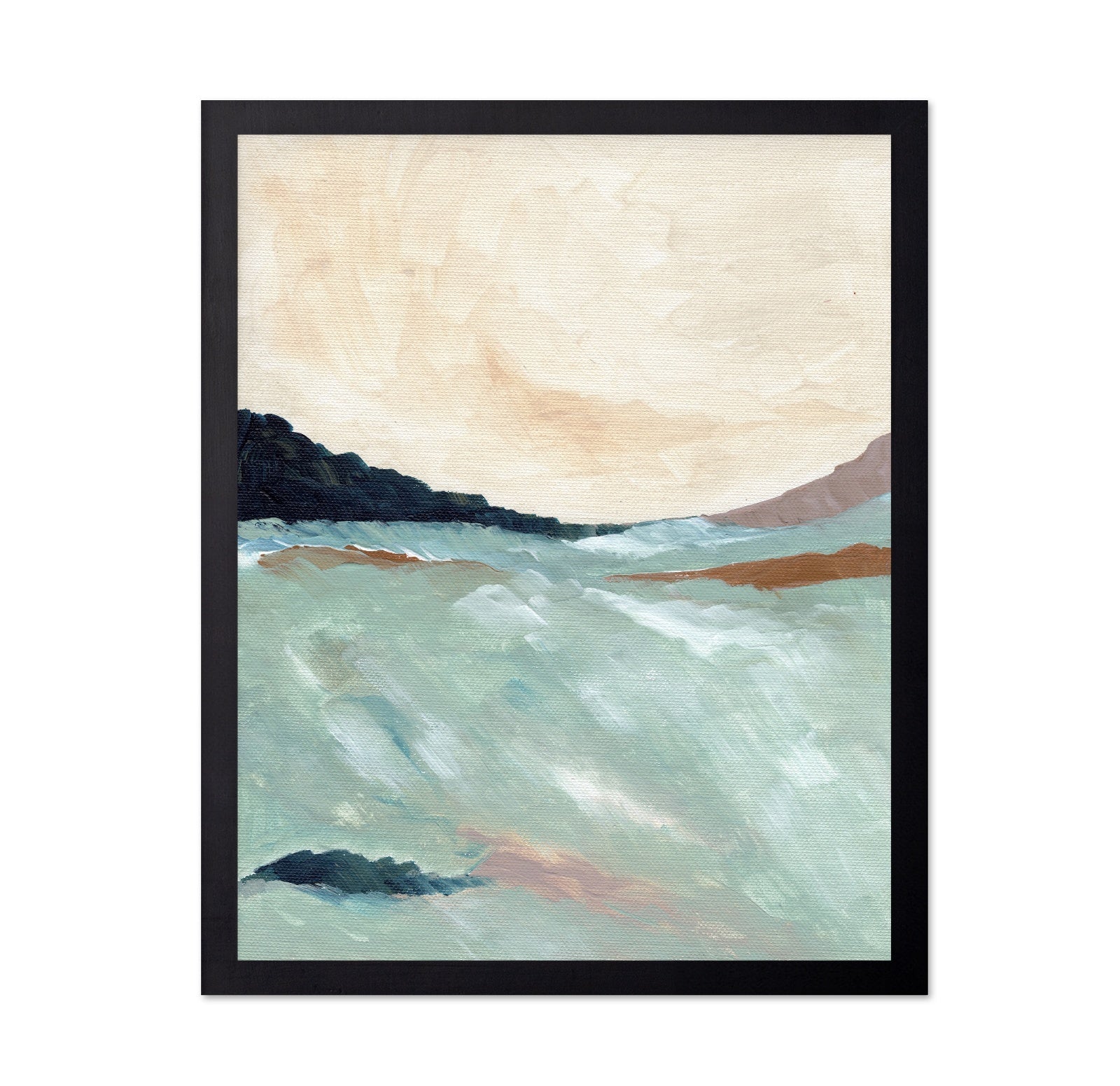 Misty Coastal Waves