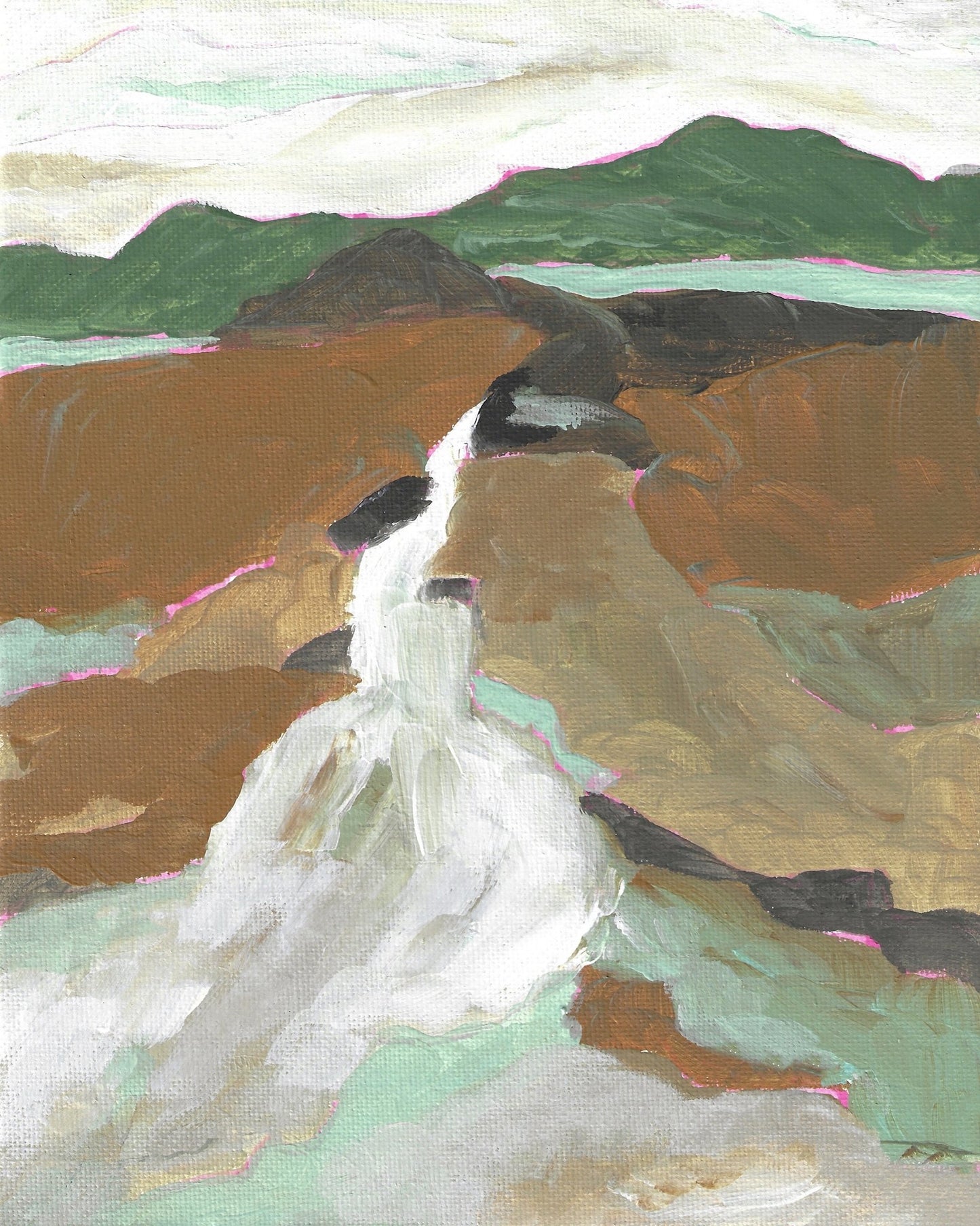 Abstract Waterfall Landscape