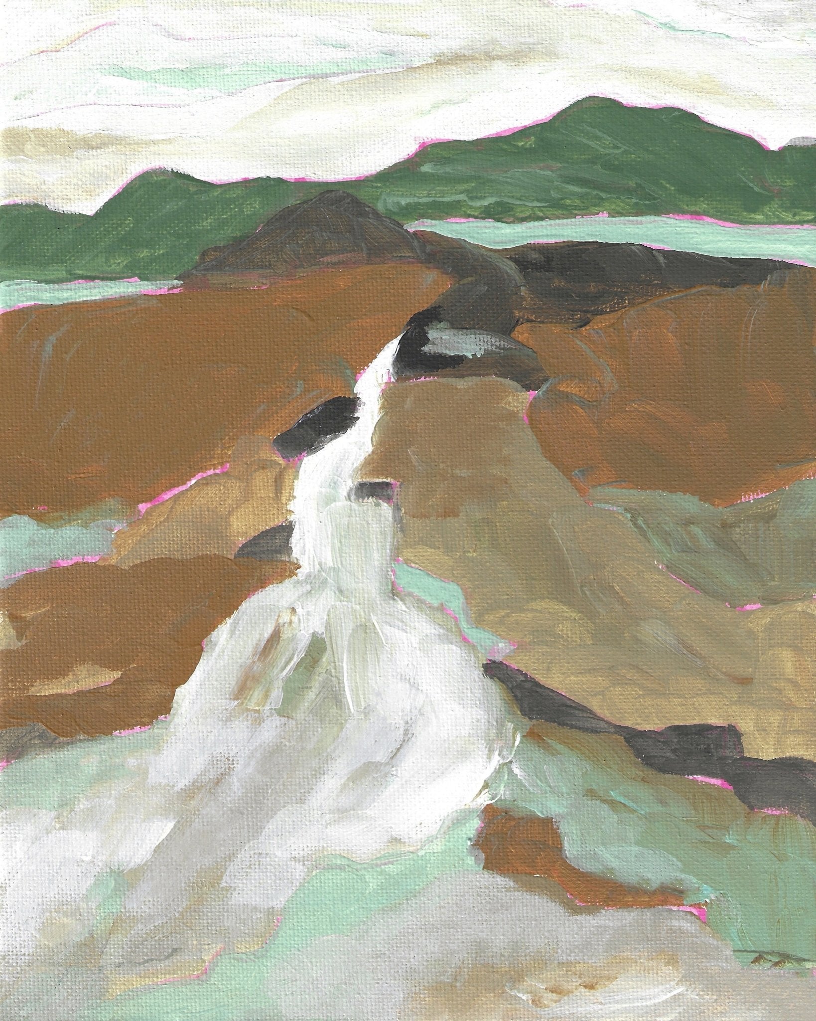Abstract Waterfall Landscape