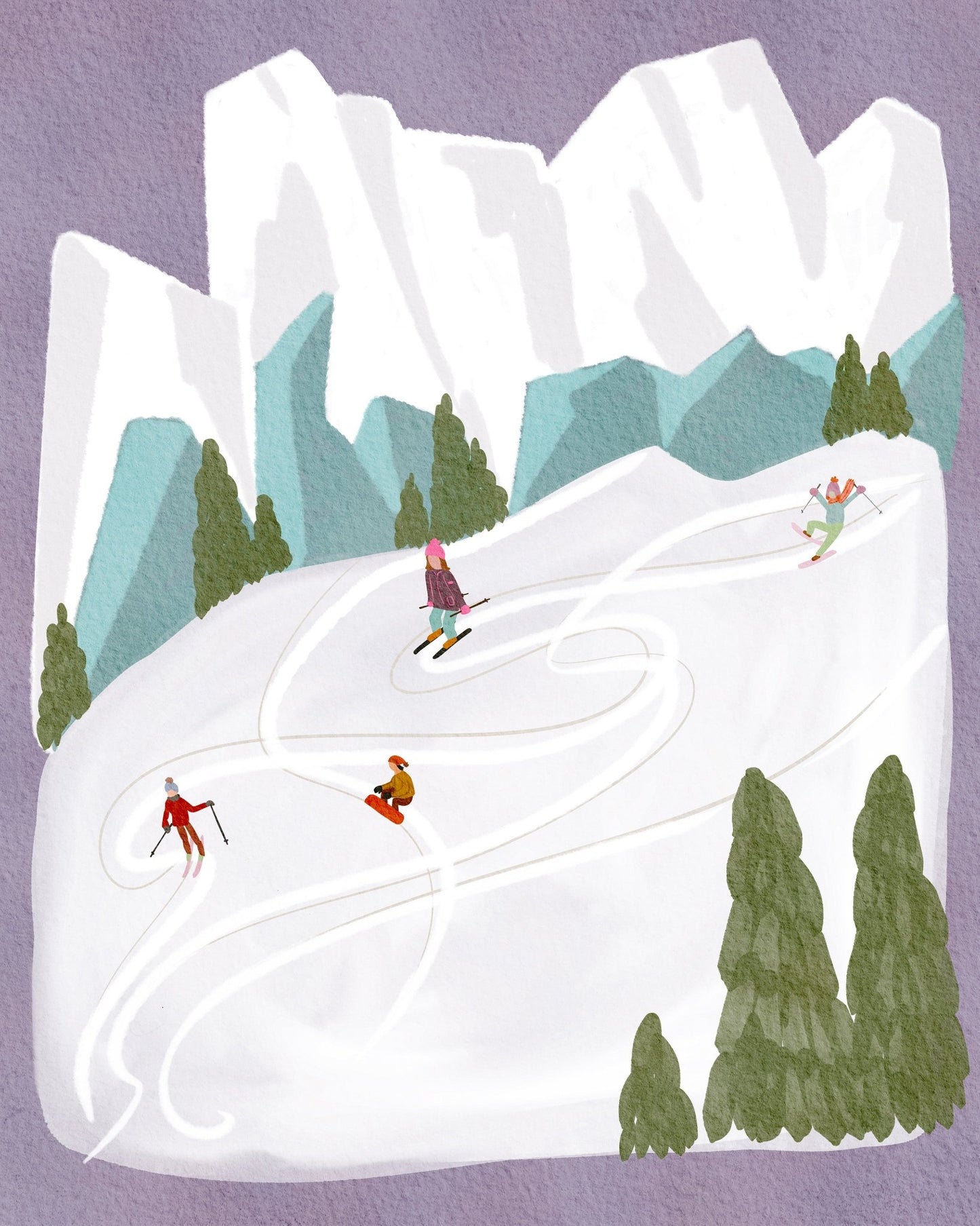Skiing In Mountains