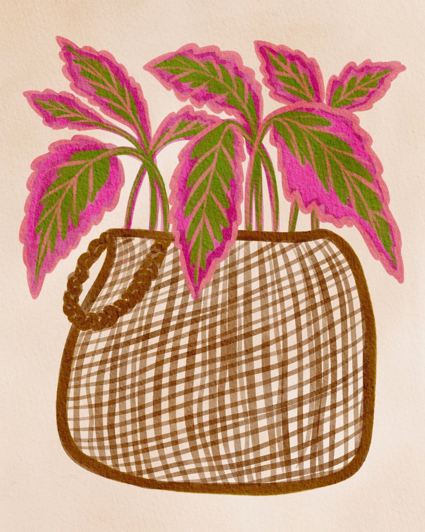 Pink Leaf Basket
