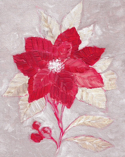 Red Poinsettia Bloom No1