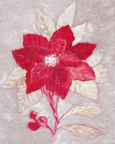Red Poinsettia Bloom No1