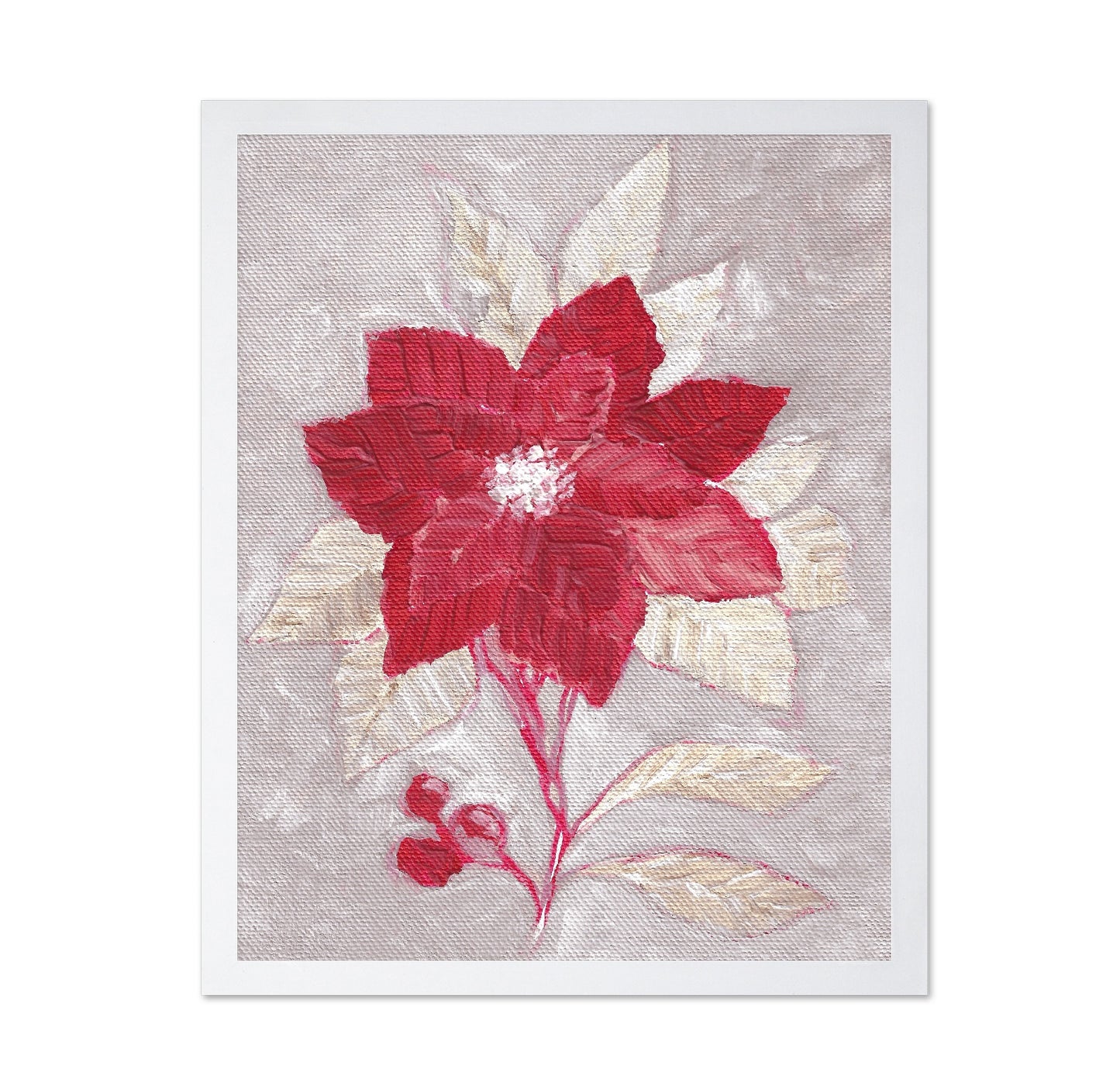 Red Poinsettia Bloom No1