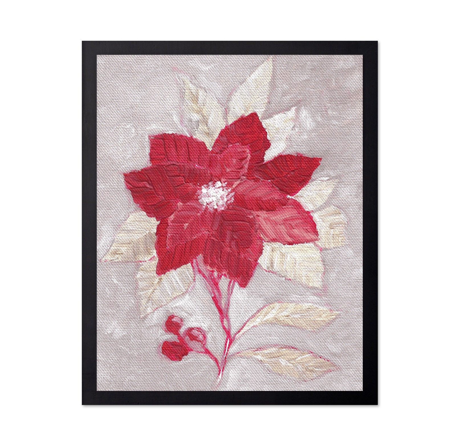 Red Poinsettia Bloom No1