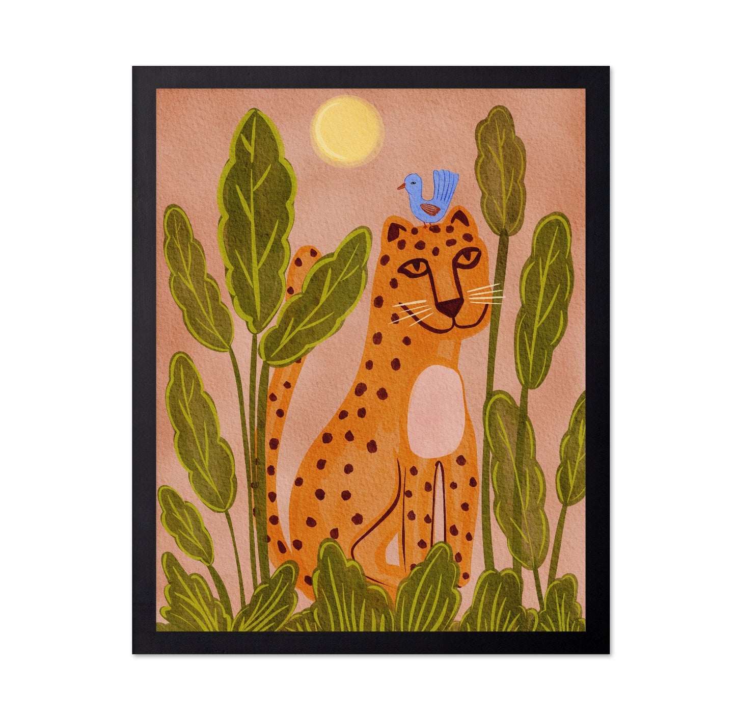 Leopard Bird Scene