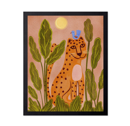 Leopard Bird Scene