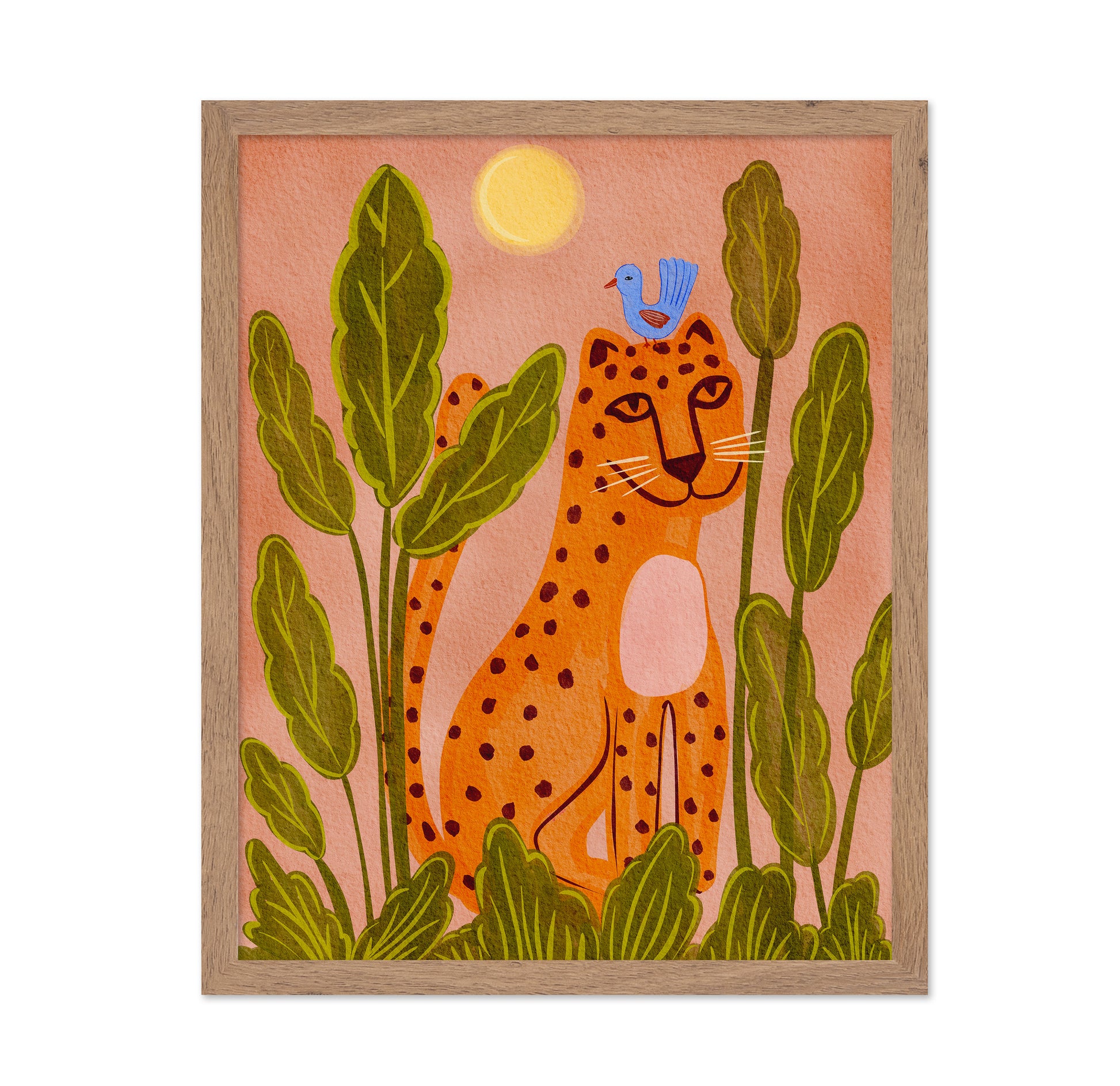 Leopard Bird Scene