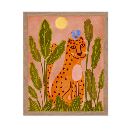 Leopard Bird Scene