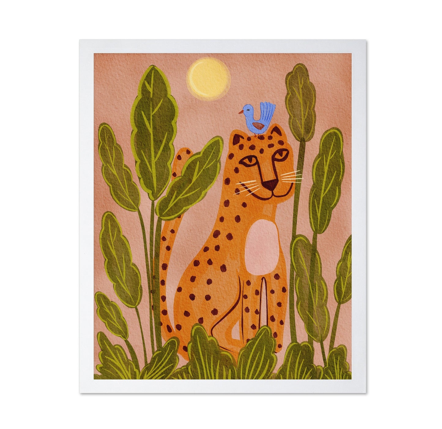 Leopard Bird Scene