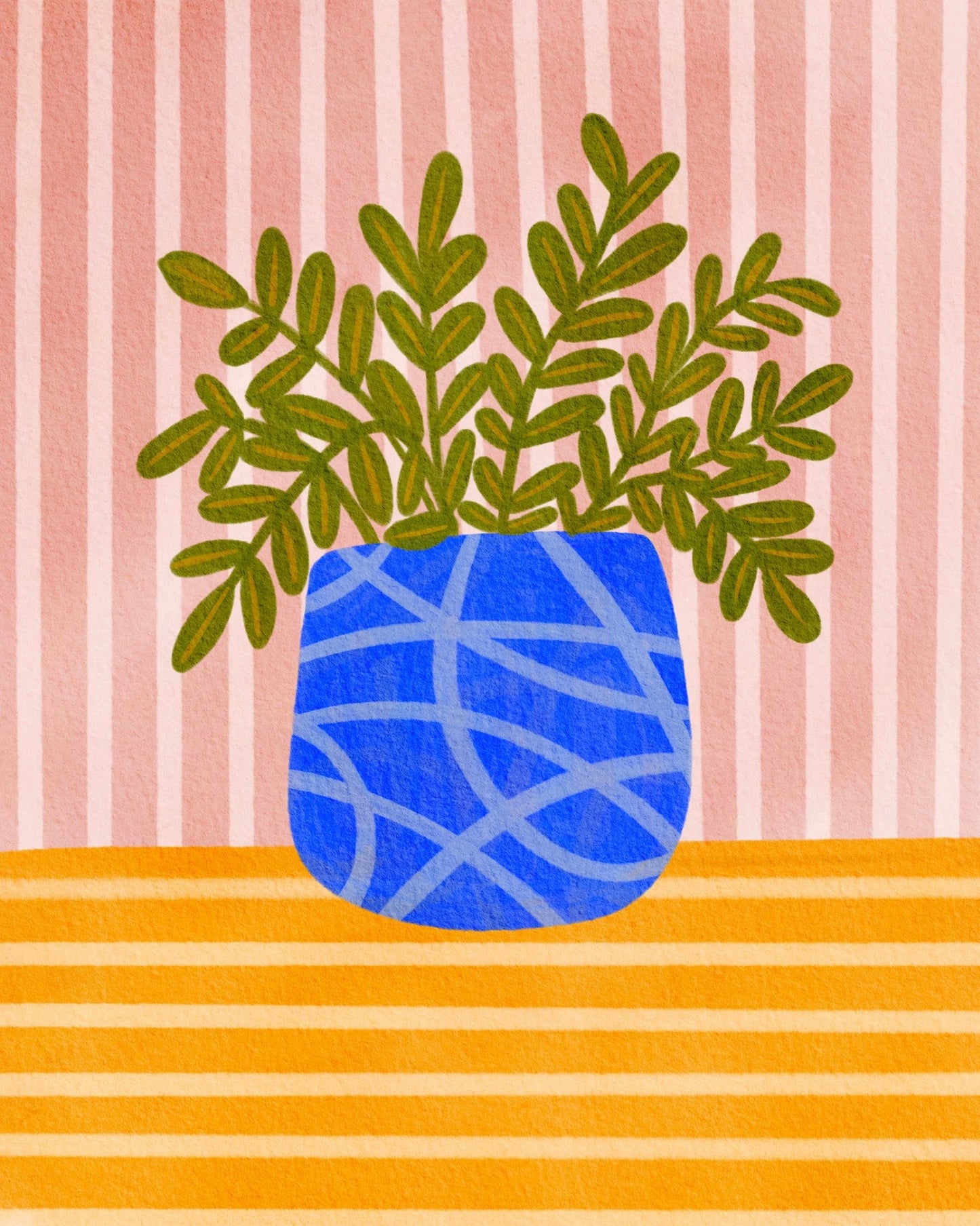 Blue Vase Plant
