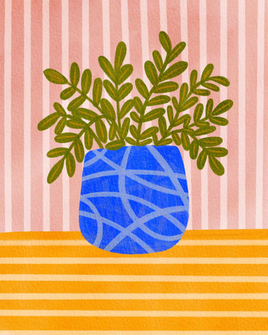 Blue Vase Plant