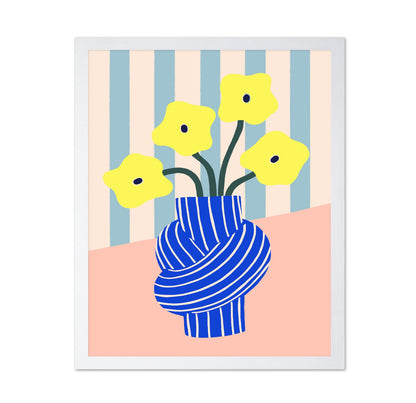 Striped Vase Flowers