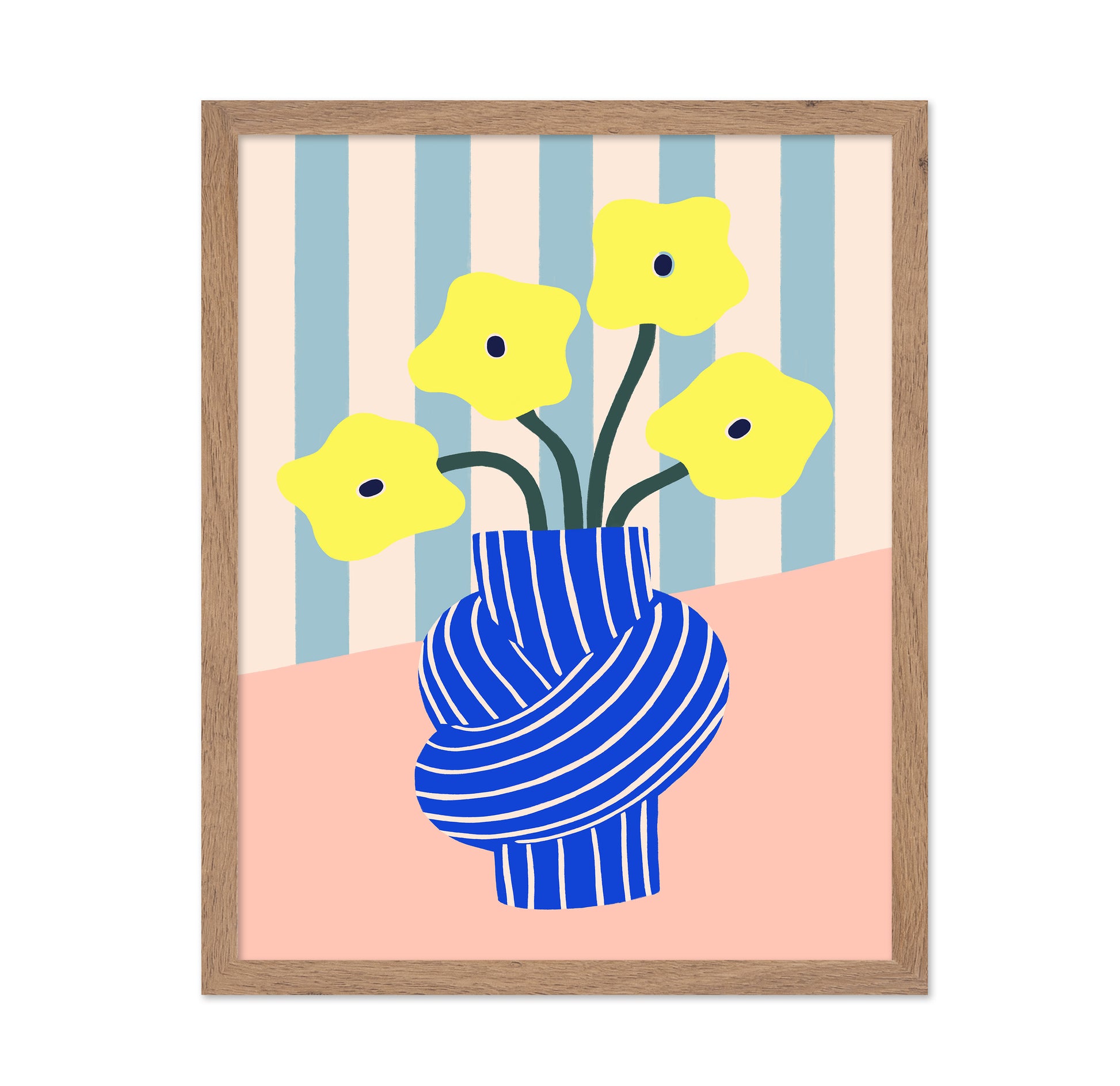 Striped Vase Flowers