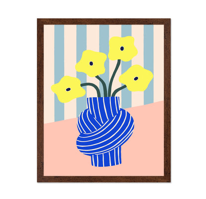 Striped Vase Flowers