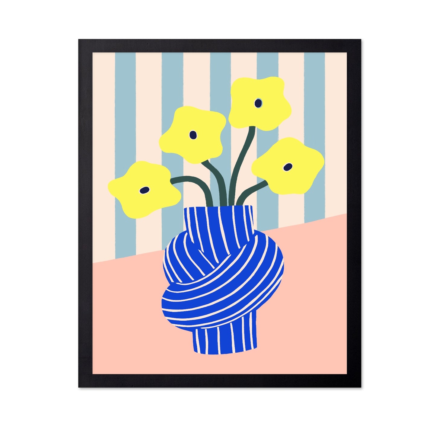 Striped Vase Flowers