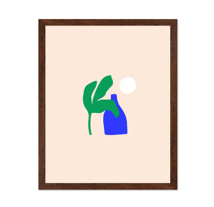 Blue Vase Leaves No2