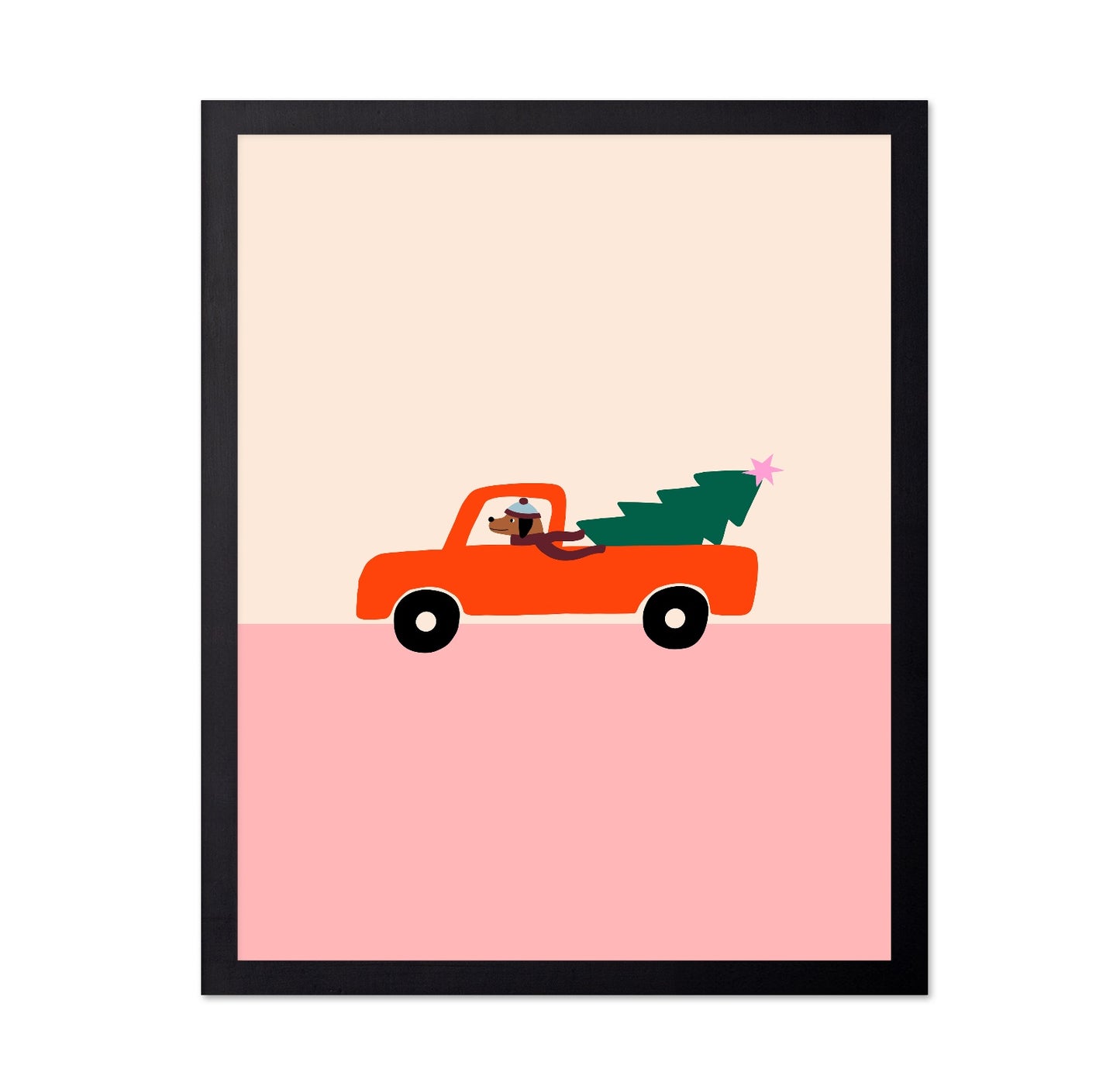 Dog Driving Christmas Truck
