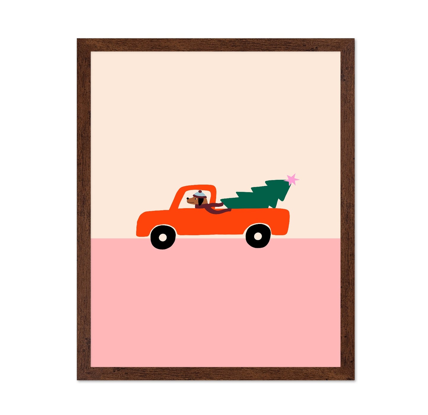 Dog Driving Christmas Truck
