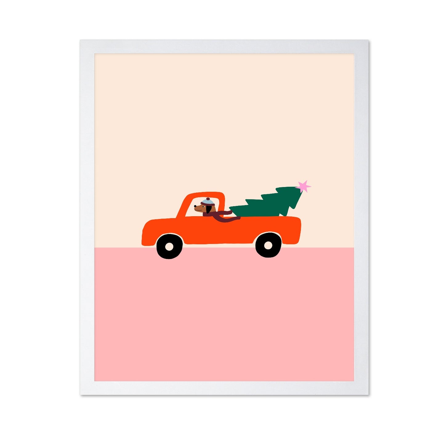Dog Driving Christmas Truck