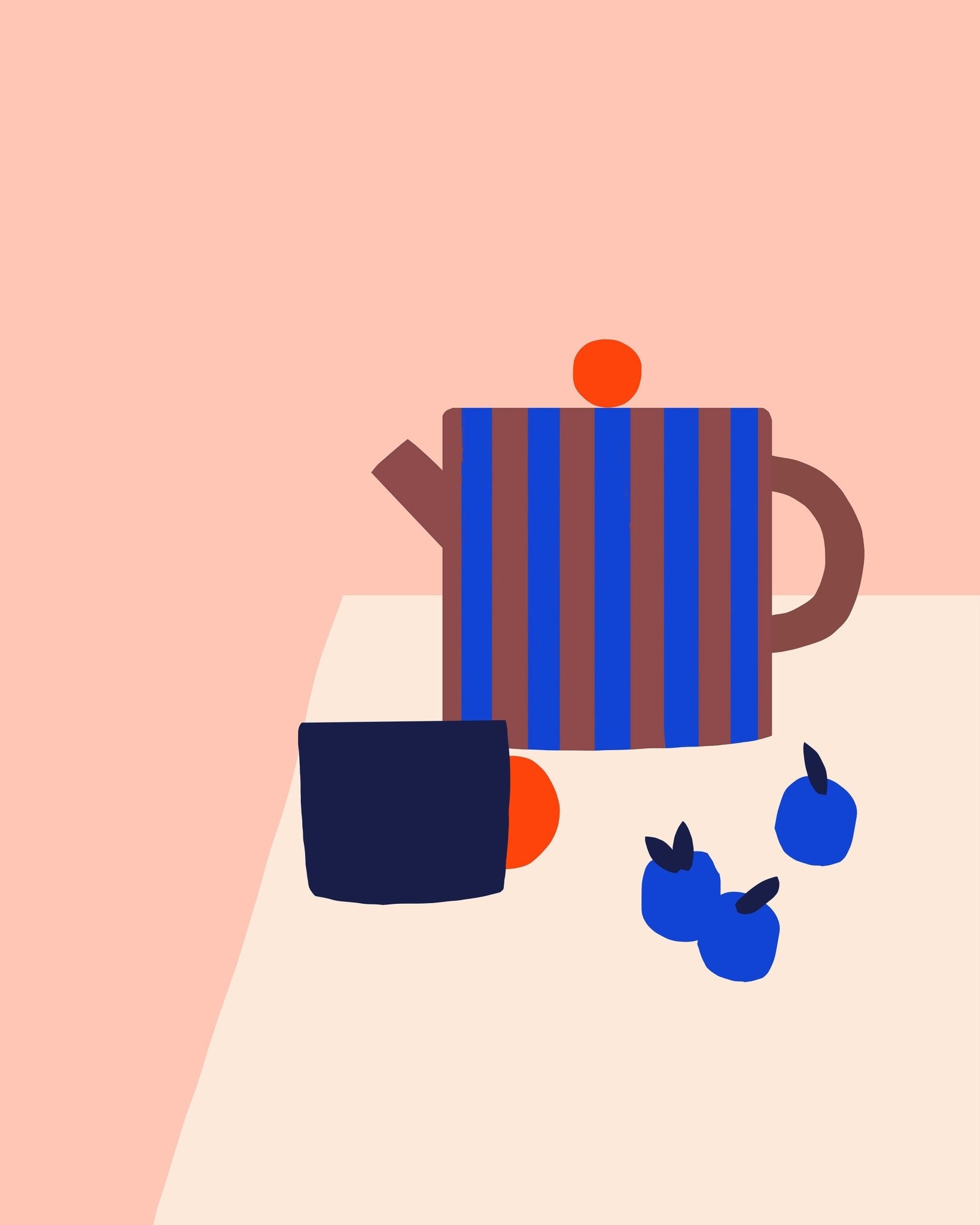 Striped Teapot Still Life