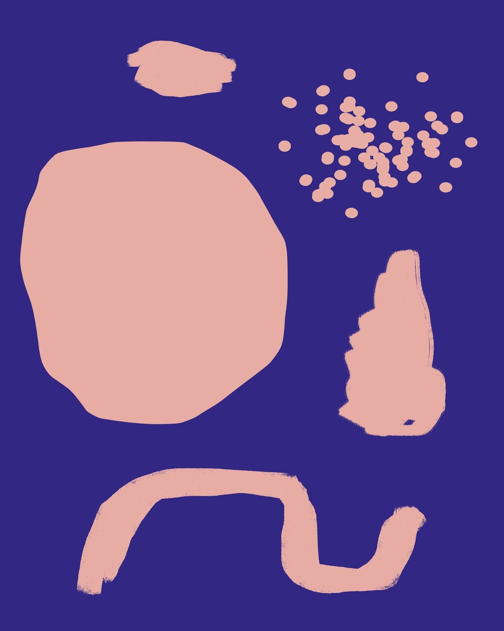 Blue Pink Abstract Forms
