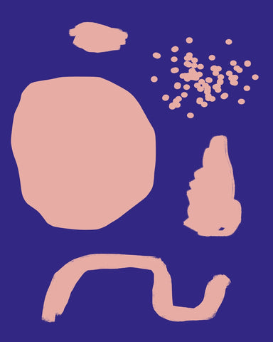 Blue Pink Abstract Forms