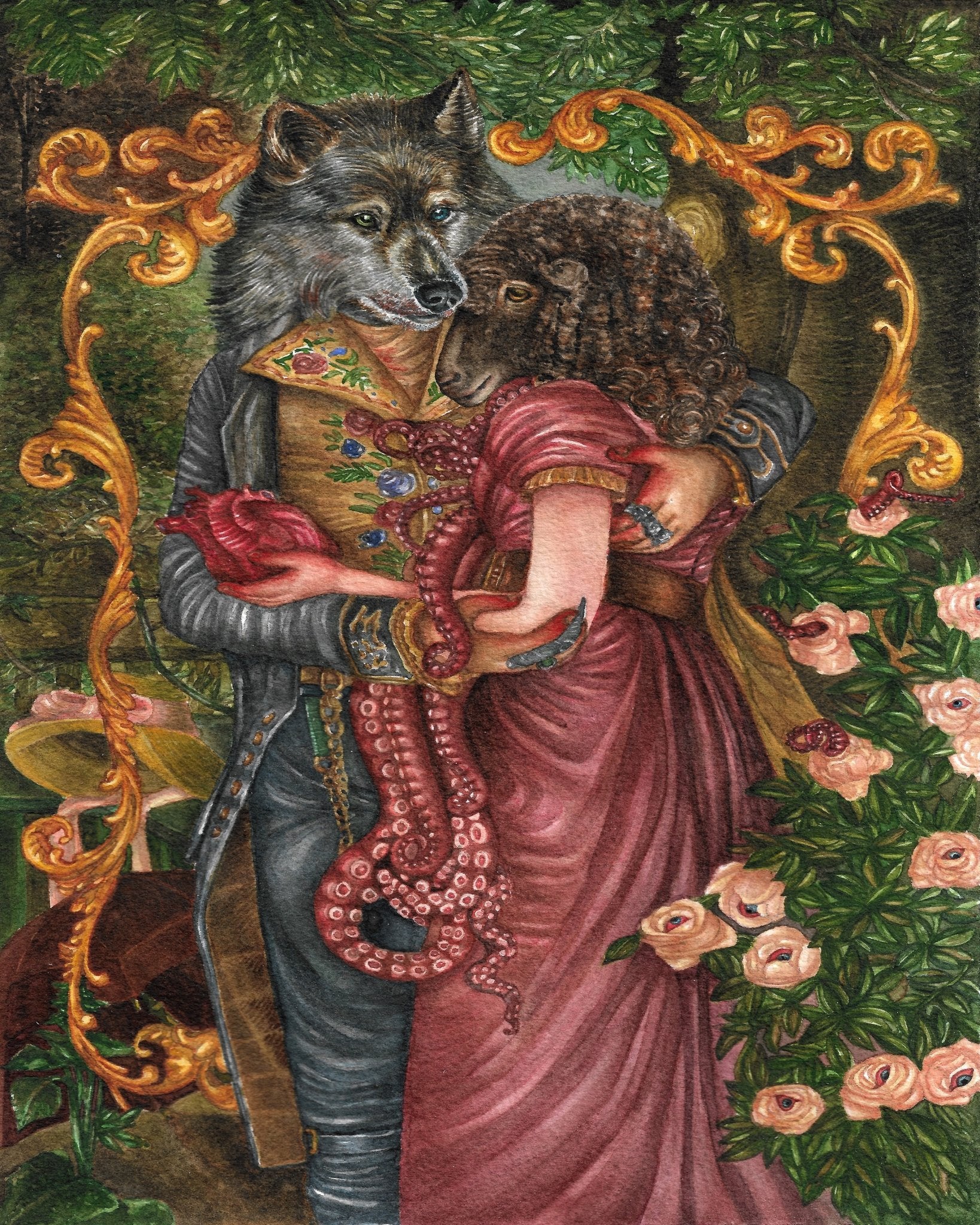 Wolf And Lamb Embrace