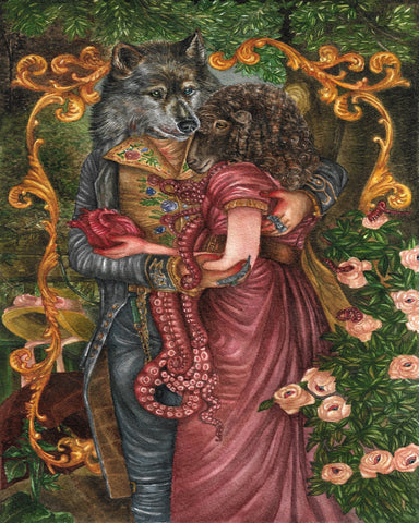 Wolf And Lamb Embrace